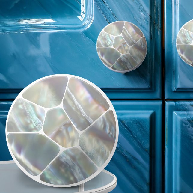 Mother of pearl - Voronoi Cells Mosaic Ceramic Knob (Creator Uploaded)