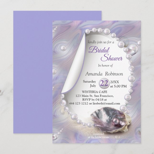 Mother of Pearls Beach party  Invitation (Front/Back)