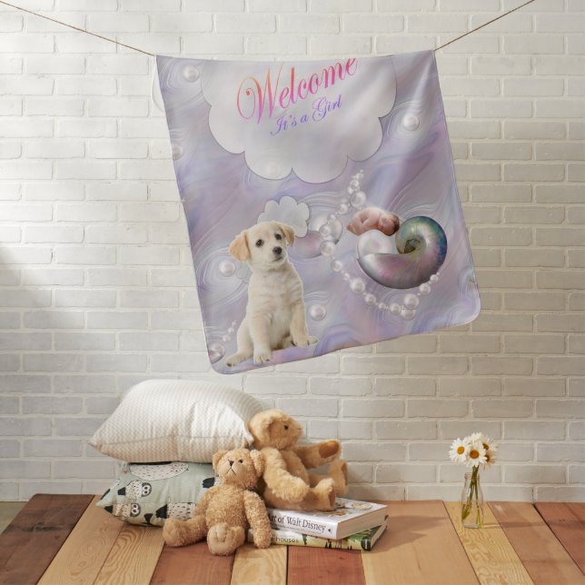 Mother of Pearls giving Birth to a Baby Girl Baby Blanket (In Situ)