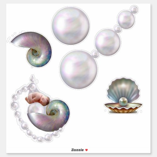 Mother of Pearls giving Birth to a Baby Pearl Sticker
