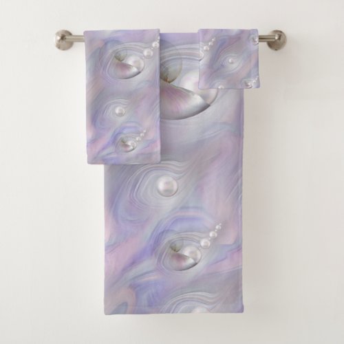 Mother of Pearls giving Birth to a Pearl Bath Towel Set