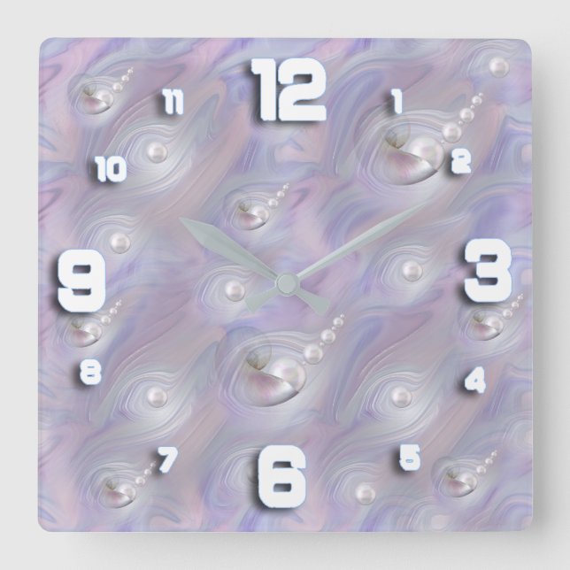 Mother of Pearls giving Birth to a Pearl Square Wall Clock (Front)