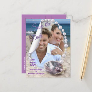 Mother of Pearls Merged like Liquid Swirls Announcement Postcard