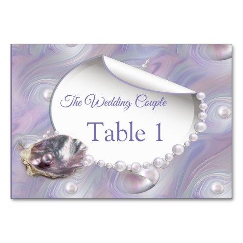 Mother of Pearls Merged like Liquid Swirls Table Number