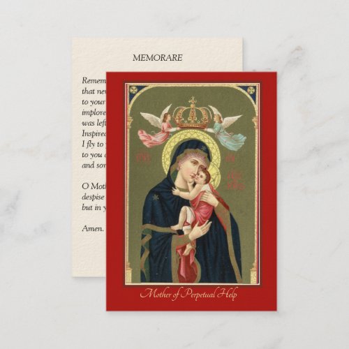 Mother of Perpetual Help Baby Jesus Holy Card