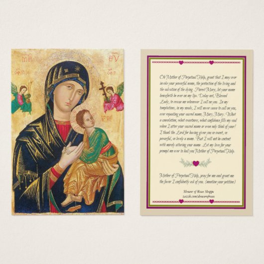 Mother of Perpetual Help Holy | Prayer Card (Front & Back)
