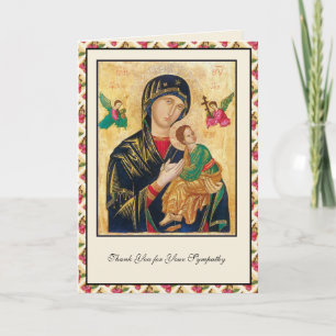 Mother of Perpetual Help Sympathy Condolence Letterpress Thank You Card