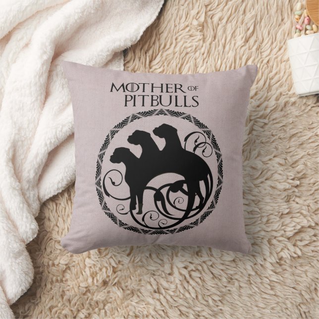 Mother of Pitbulls Print Throw Pillow (Blanket)