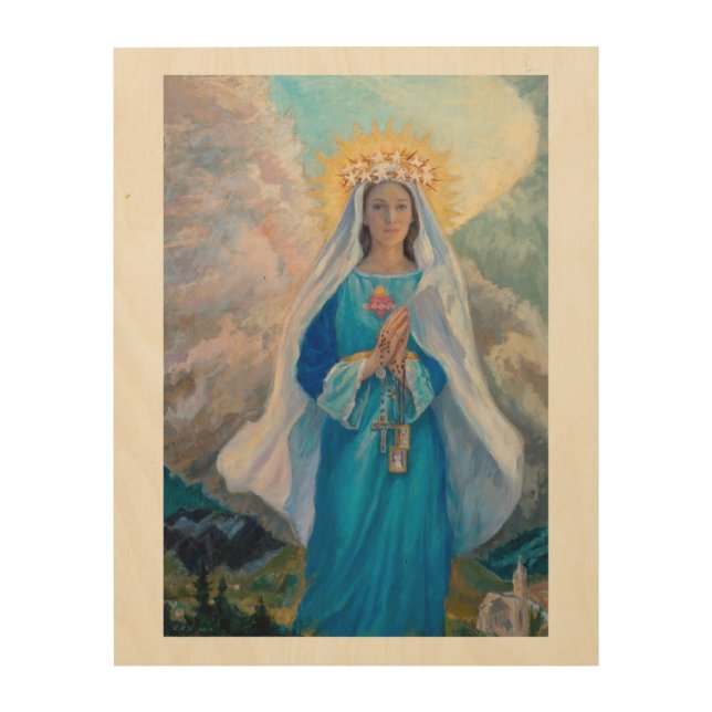 Mother of Salvation wood panel, 11" x 14" Wood Wall Decor (Front)