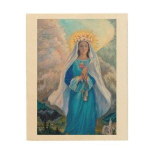 Mother of Salvation wood panel, 8" x 10" Wood Wall Decor
