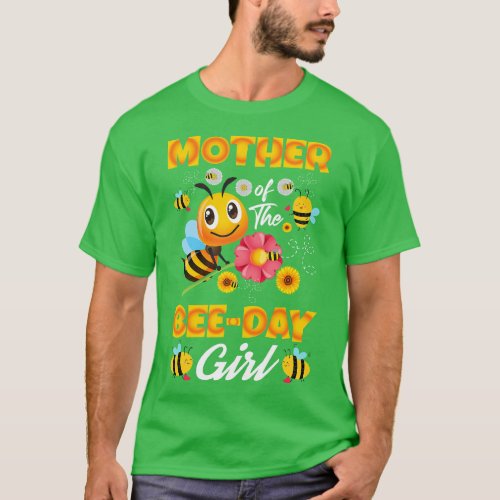 Mother Of The BeeDay Girl Kids Birthday retro gift T_Shirt