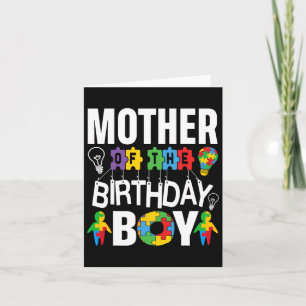Mother Of The Birthday Boy Autism Mom  Card