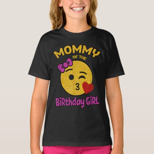 Mother of the Birthday Girl Emoji Pink T_Shirt