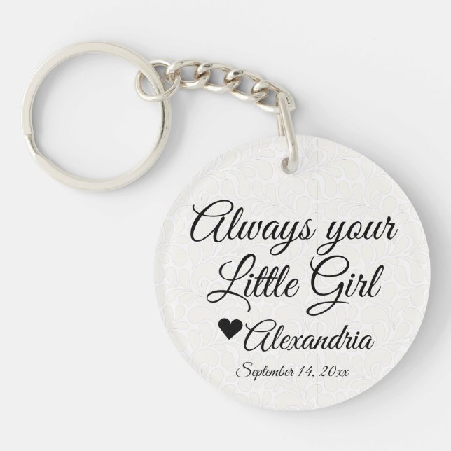 Mother of the Bride Always Your Little Girl Bridal Keychain (Front)