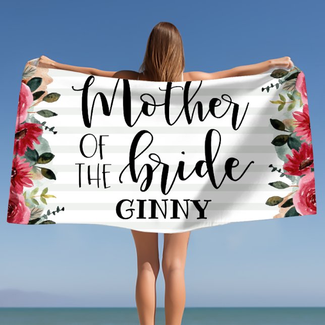 Mother of the Bride Bachelorette Personalized Beach Towel (Mother of the Bride Bachelorette Personalized Beach Towel)