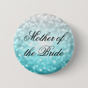 Mother Of The Bride Beach Ombre Glitter Lights Button