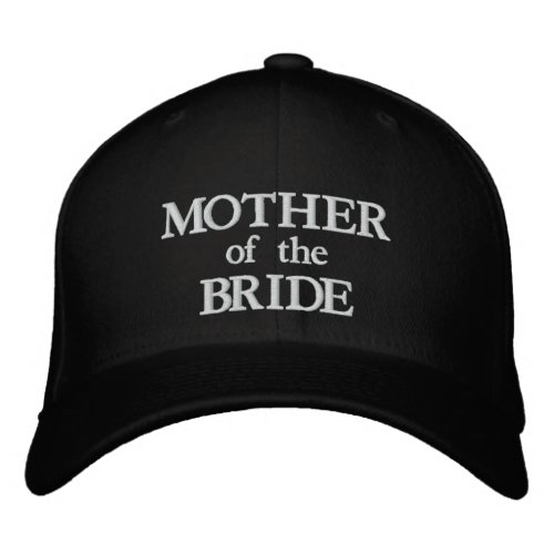Mother of the Bride black and white chic wedding Embroidered Baseball Cap