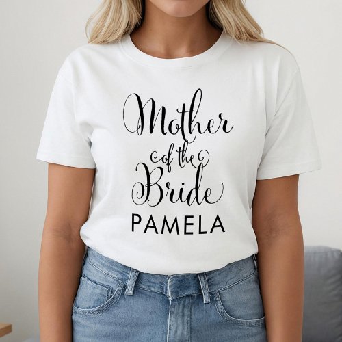 Mother of the Bride Black Personalized Wedding T_Shirt