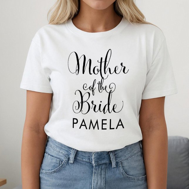 Mother of the Bride Black Personalized Wedding T-Shirt (Creator Uploaded)