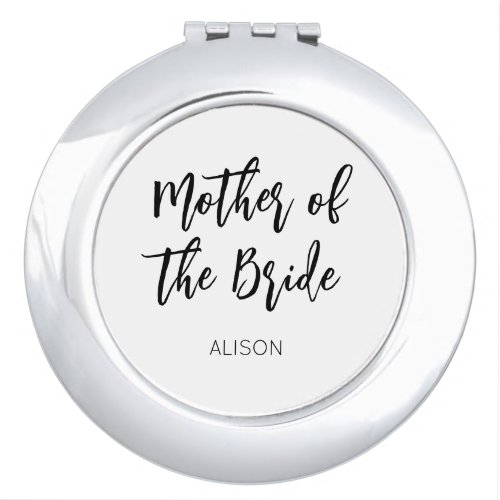 Mother of the Bride Black White Compact Mirror
