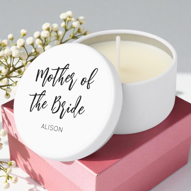 Mother of the Bride Black White Wedding Mini Candle Favors (Creator Uploaded)