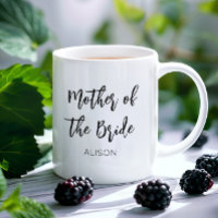 Mother of the Bride Black White Wedding Mug