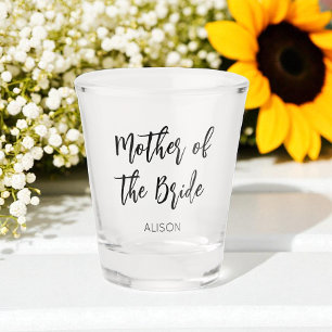 Mother of the Bride Black White Wedding Shot glass