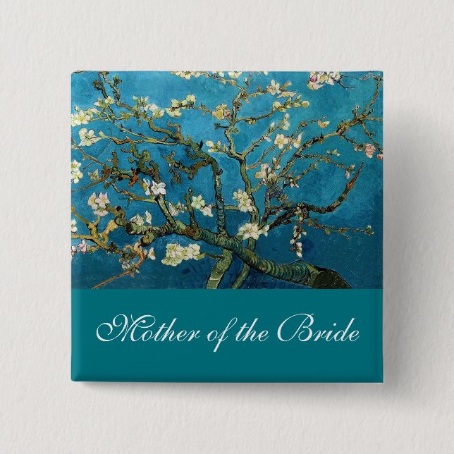 Mother of the bride Blossoming Almond tree Button (Front)