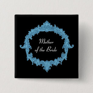 MOTHER OF THE BRIDE Blue Black Vintage V13 Button