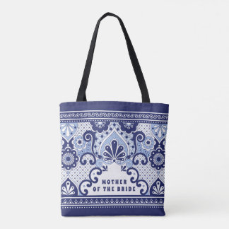 Mother of The Bride Blue & White Mexican Tile  Tote Bag