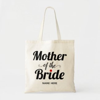 Mother of the bride bold typography wedding tote bag
