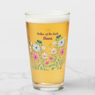 Mother of the Bride Bouquet Wedding Glasses