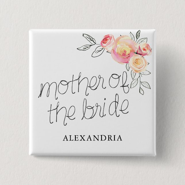 Mother of the Bride Bridal Shower Button (Front)
