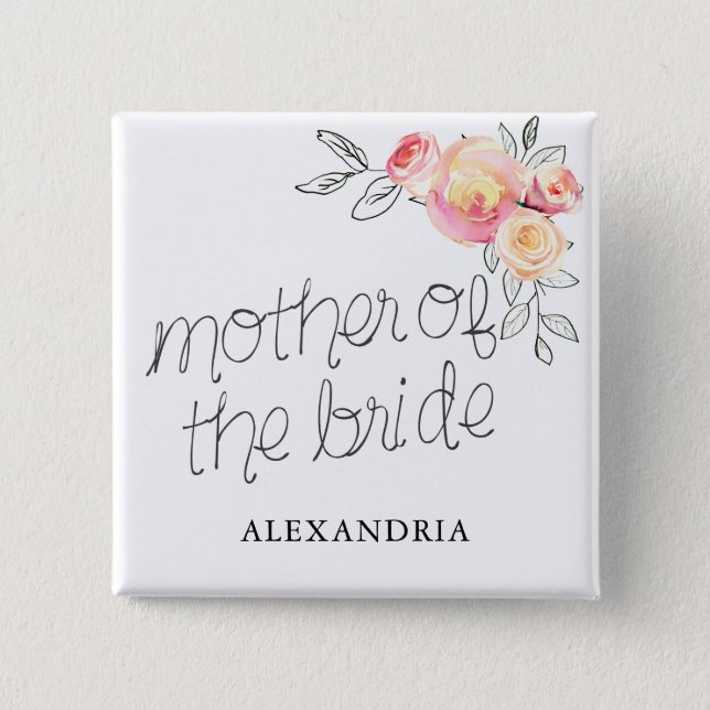 Mother of the Bride Bridal Shower Button (Front)