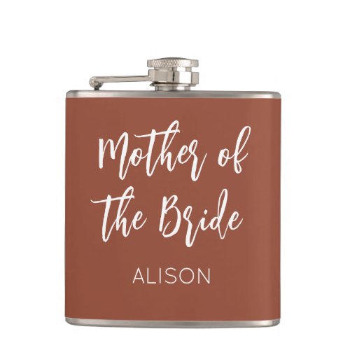 Mother of the Bride Brown Terracotta Wedding Flask