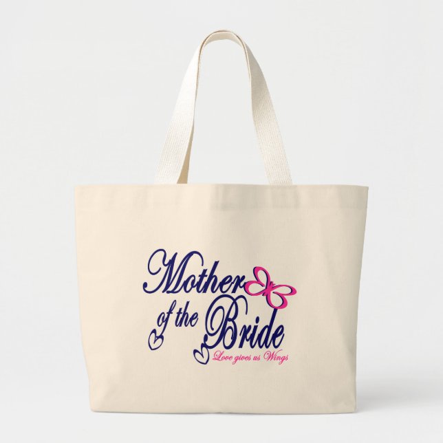 Mother of the Bride/ Butterfly Large Tote Bag (Front)