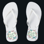 Mother of the Bride Butterfly Wreath Flip Flops<br><div class="desc">For further customization,  please click the "Customize" button and use our design tool to modify this template. If the options are available,  you may change text and image by simply clicking on "Edit/Remove Text or Image Here" and add your own. Designed by Freepik.</div>