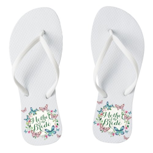 Mother of the Bride Butterfly Wreath Flip Flops