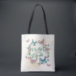 Mother of the Bride Butterfly Wreath Tote Bag<br><div class="desc">For further customization,  please click the "Customize" button and use our design tool to modify this template. If the options are available,  you may change text and image by simply clicking on "Edit/Remove Text or Image Here" and add your own. Designed by Freepik.</div>