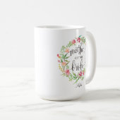 Mother of the Bride, Calligraphy, Floral Wreath-6 Coffee Mug (Front Right)