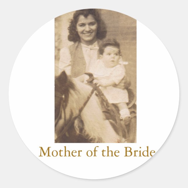 Mother of the Bride Classic Round Sticker (Front)