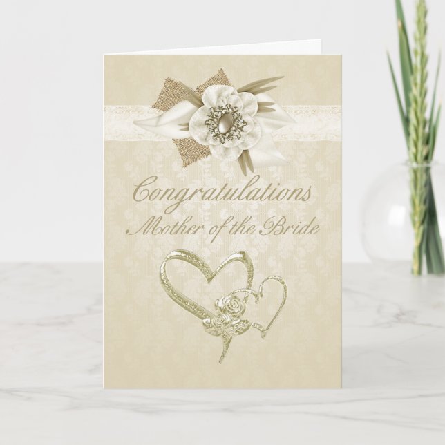Mother of the bride Congratulations card cream wit (Front)