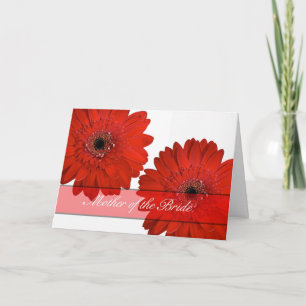 Mother of the bride Congratulations card red flowe