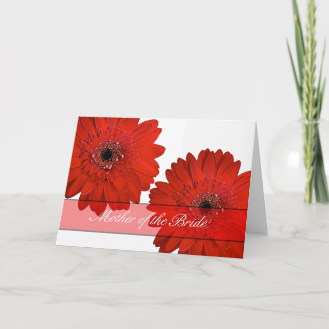 Mother of the bride Congratulations card red flowe (Front)