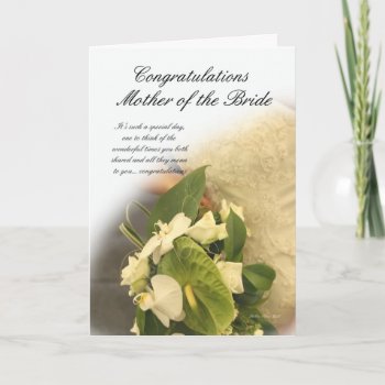 Mother Of The Bride Congratulations Card With Brid by moonlake at Zazzle