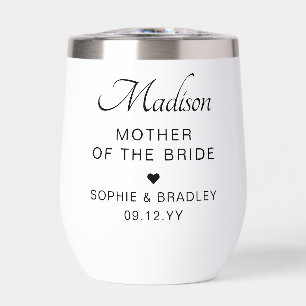 Mother of the Bride Custom Personalised Wedding Thermal Wine Tumbler