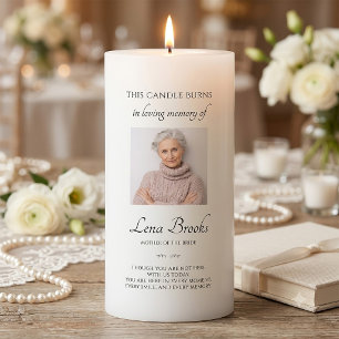 Mother Of The Bride Custom Photo Wedding Memorial Pillar Candle