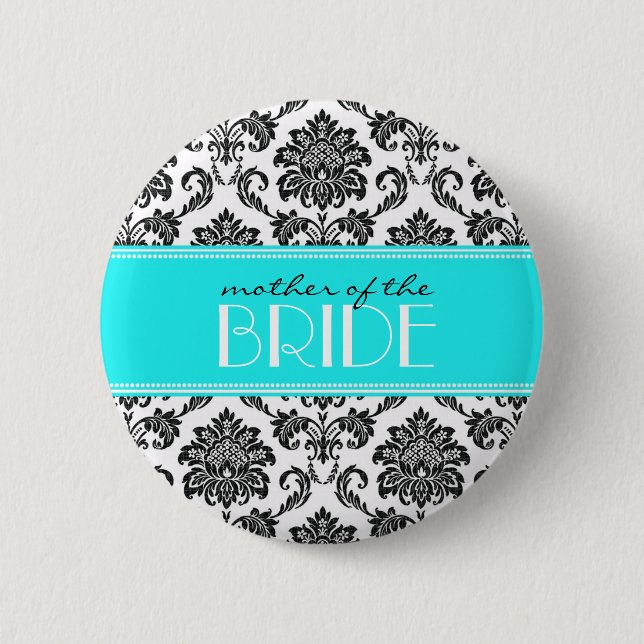 Mother Of The Bride Damask Button (Front)