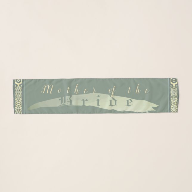 "Mother of the Bride" Drk.Teal Wedding Scarf (Front (Horizontal))