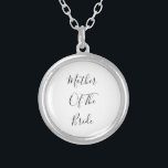 Mother Of The Bride Elegant Classy Gift 2023 Silver Plated Necklace<br><div class="desc">'Mother Of The Bride' printed in beautiful and elegant text,  this is perfect gift or party favor for the mother of the bride. You may personalize by changing the text as you wish.</div>